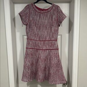 Banana Republic Red and White Textured Dress
